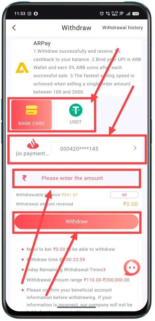 How To Withdraw and Add Bank Account on your 55 club Game